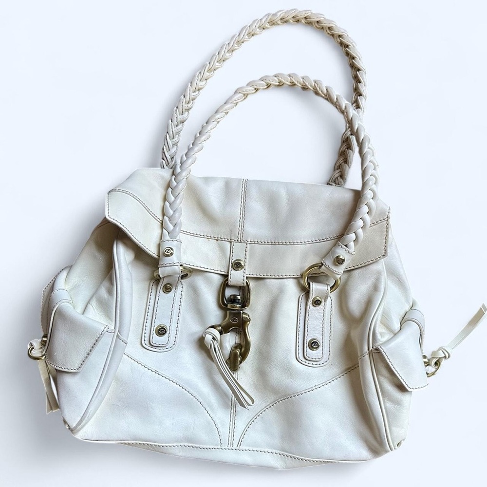 Francesco Biasia Cream Satchel Bag